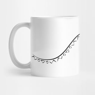 Minimal Wave with Tribal Pattern Black Mug